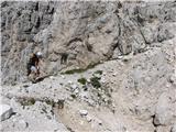 Divja koza - Cima di Riofreddo 2507 m na Trbiški škrbinici kjer je začetek poti Anita Goitan